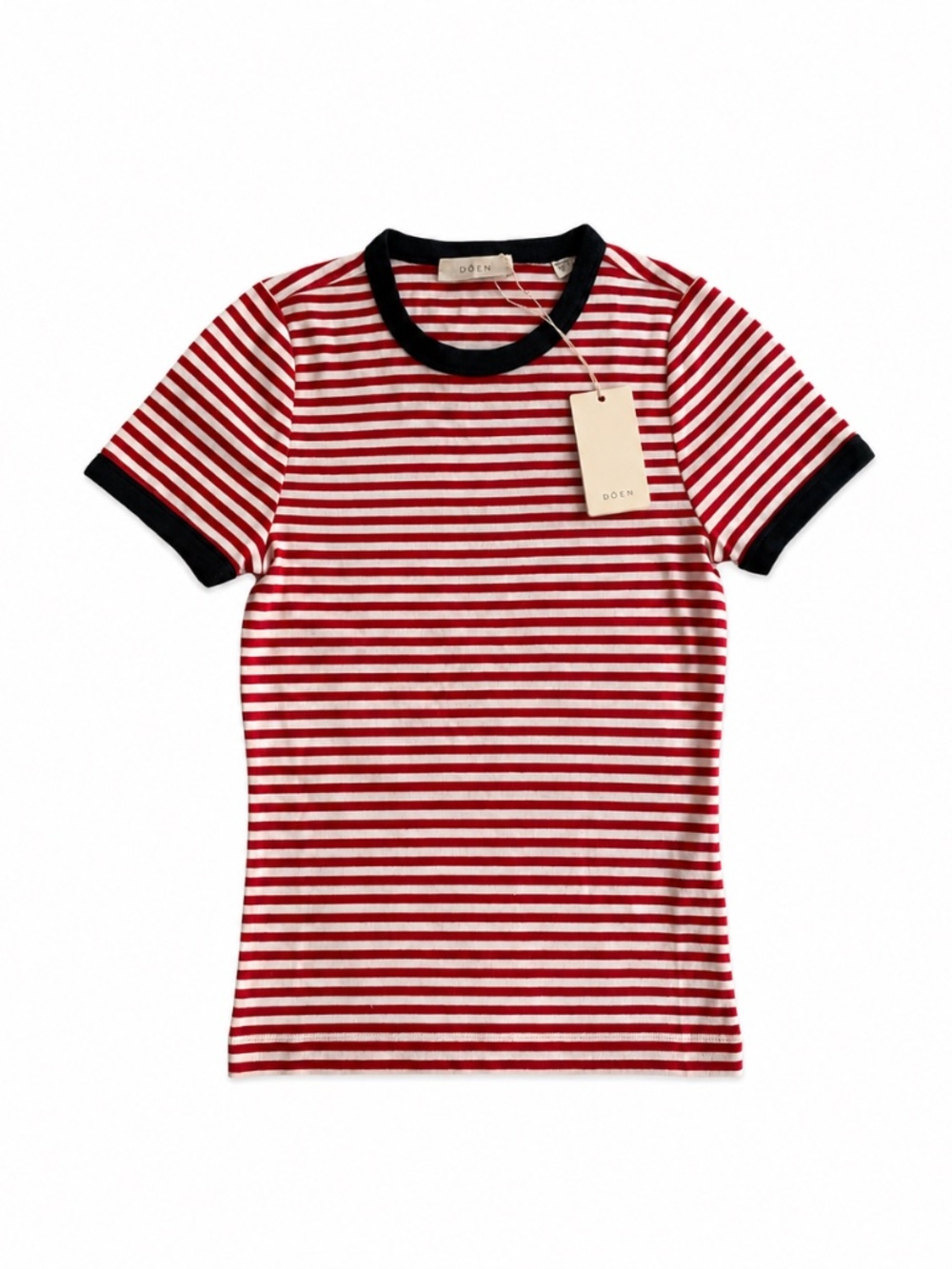 NWOT Dôen Vivi Tee -- Rouge Nantucket Stripe